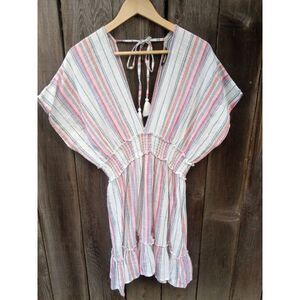 Spiaggia Dolce Bohemian Stiped Mini Dress Xl
